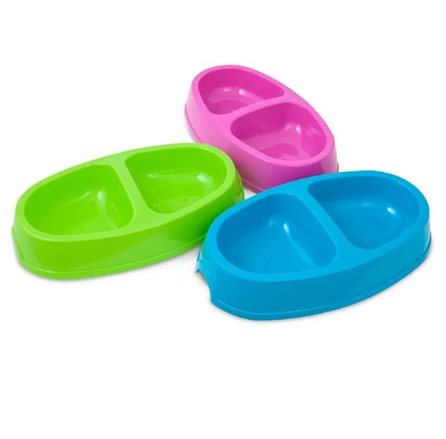 Двойная миска Savic Picnic Twin Cat для кошек, пластик, 150 мл, 23.5×13 см