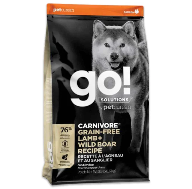 Сухий корм GO! Solutions Carnivore беззерновий, для собак і цуценят, з ягням і диким кабаном, 1.59 кг