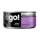 Консерва GO! Grain Free Chicken Stew with Turkey + Duck, беззерновой влажный корм, для кошек, 100 г