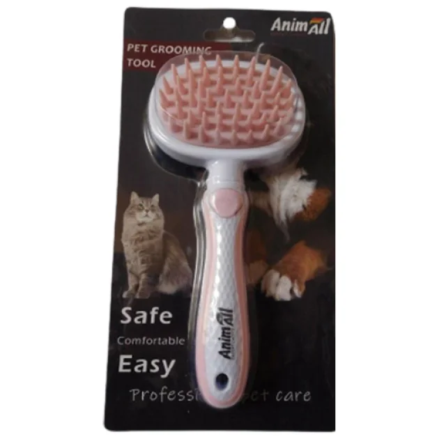 Силиконовая расческа AnimAll Groom, розовая
