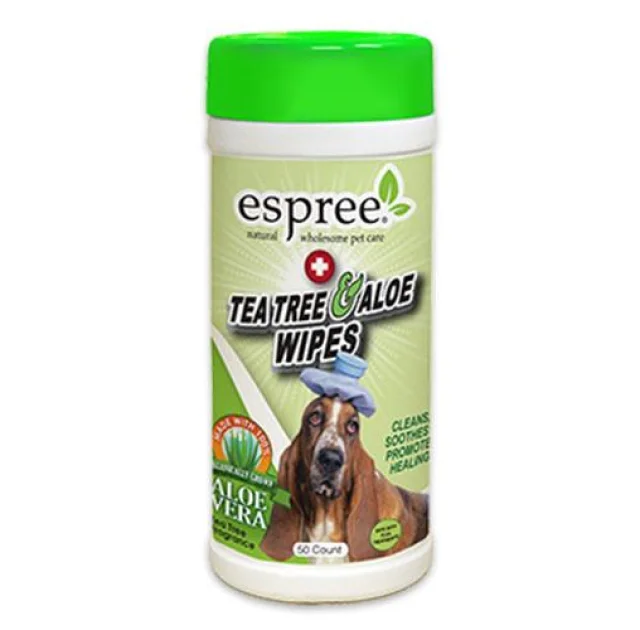 Серветки Espree Tea Tree & Aloe Wipes загоєння ран, 50 шт