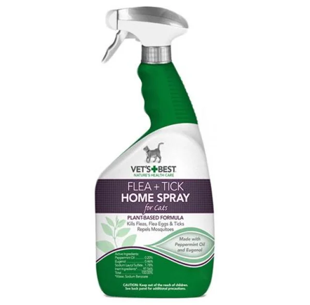 Спрей Vet`s Best Flea&Tick Home Spray for Cats от блох и клещей для кошек и дома, 945 мл