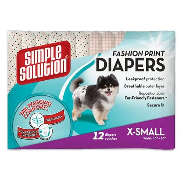 Гигиенические подгузники для животных Simple Solution Fashion Disposable Diapers X-Small, 12 шт