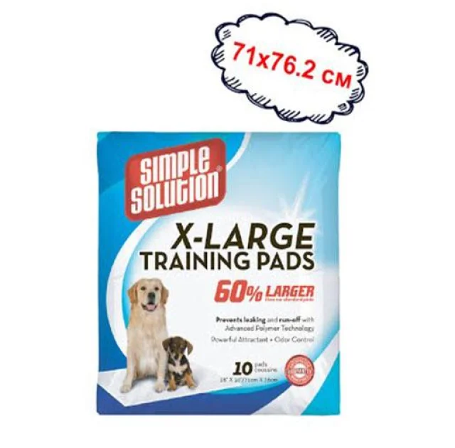 Влагопоглощающие гигиенические пеленки Simple Solution X-Large Training Pads, 71 x 76.2 см, 10 шт