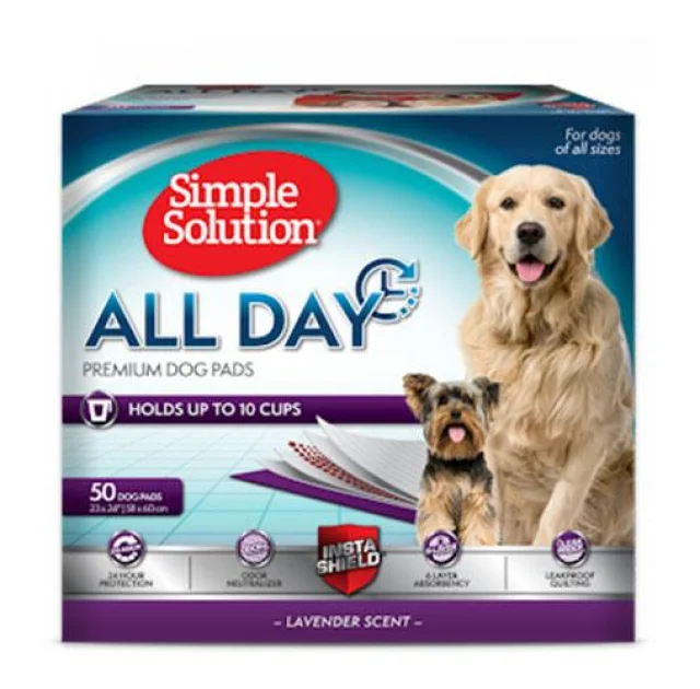 Пеленки Simple Solution All Day Premium Dog Pads с ароматом лаванды, 60 х 58 см, цена за 1 пелёнку