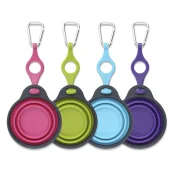 Дорожная складная миска Dexas с креплением на бутылку, голубая