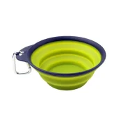 Миска Dexas Travel Cup для собак и кошек, с карабином, зеленая, 480 мл