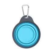 Миска складна Dexas Travel Cup з карабіном для собак і котів, блакитна, 240 мл