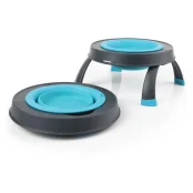 Миска Dexas Single Feeder на складной подставке для собак и кошек, голубая, 960 мл