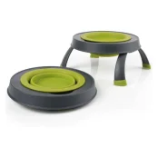Миска Dexas Single Feeder на складной подставке для собак и кошек, зеленая, 960 мл