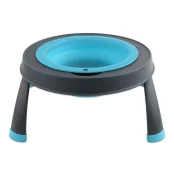 Миска Dexas Single Feeder на складной подставке для собак и кошек, голубая, 360 мл
