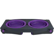 Миска Dexas Double Feeder с регулируемой высотой, для собак, фиолетовая, 960 мл