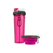 Пляшка подвійна Dexas H-DuO для води зі складною мискою для собак і котів, рожева, 720 мл