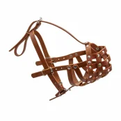 Намордник 632 для больших собак породы боксер, твердый, коричневый