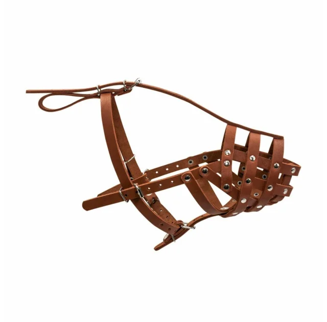 Намордник 643 для великих доберманів, вівчарок сеттерів, твердий, коричневий