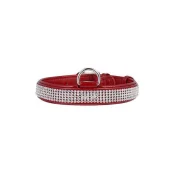 Ошейник Brilliance со стразами, ширина 25 мм, длина 38-49 см, красный