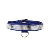 Ошейник Brilliance со стразами, ширина 25 мм, длина 38-49 см, синий