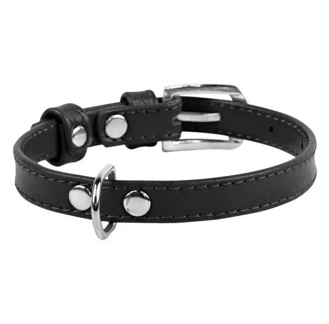 Ошейник Waudog Glamour без украшений, ширина 15 мм, длина 27-36 см, черный