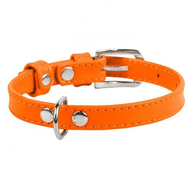 Нашийник Waudog Glamour без прикрас, ширина 20 мм, довжина 30-39 см, помаранчевий