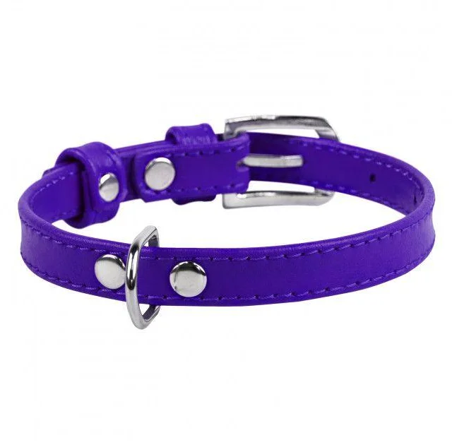 Ошейник Waudog Glamour без украшений, ширина 20 мм, длина 30-39 см, фиолетовый