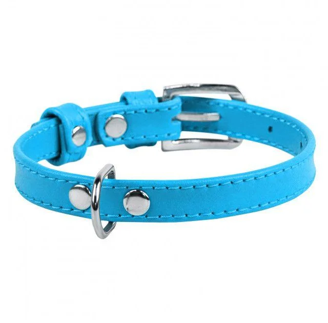 Ошейник Waudog Glamour без украшений, ширина 25 мм, длина 38-49 см, голубой