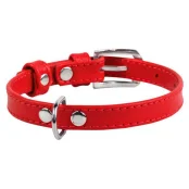 Ошейник Waudog Glamour без украшений, ширина 25 мм, длина 38-49 см, красный