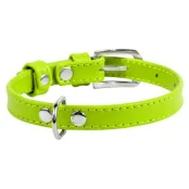 Ошейник Waudog Glamour без украшений, ширина 9 мм, длина 18-21 см, салатовый