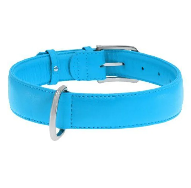 Ошейник Waudog Glamour без украшений, ширина 35 мм, длина 46-60 см, голубой
