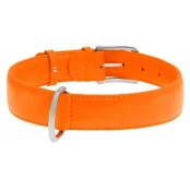 Ошейник Waudog Glamour без украшений, ширина 35 мм, длина 46-60 см, оранжевый