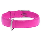 Ошейник Waudog Glamour без украшений, ширина 35 мм, длина 46-60 см, розовый
