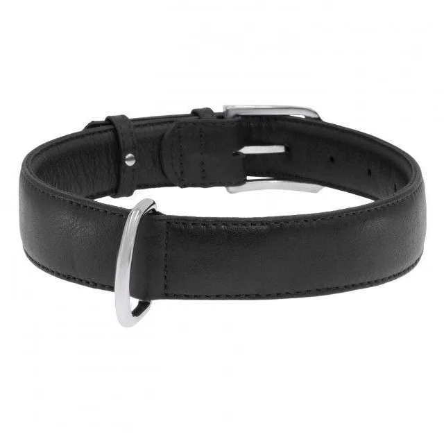 Ошейник Waudog Glamour без украшений, ширина 35 мм, длина 46-60 см, черный