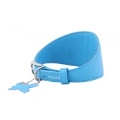 Ошейник Waudog Glamour для борзых, без украшения, ширина 15 мм, длина 23-27 см, голубой