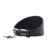 Нашийник Waudog Glamour для хортів, без прикраси, ширина 15 мм, довжина 29-35 см, чорний