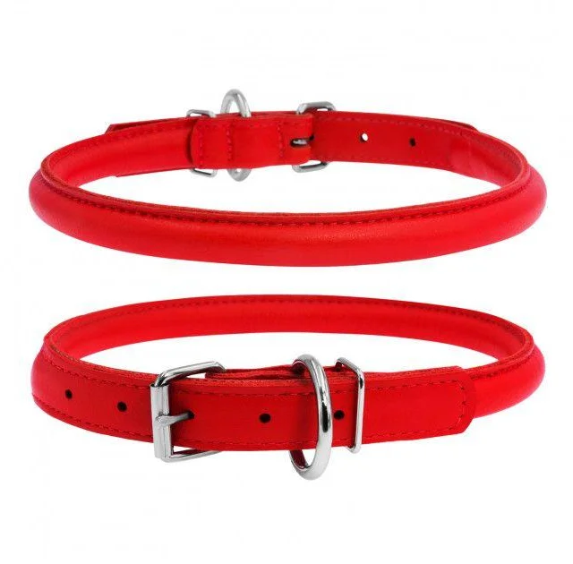 Нашийник Waudog Glamour круглий, діаметр 6 мм, довжина 17-20 см, червоний