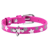 Ошейник Waudog Glamour с узором "Звёздочка", ширина 35 мм, длина 46-60 см, розовый