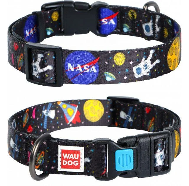 Ошейник Waudog Nylon с рисунком "NASA" ширина 25 мм, длина 35-58 см
