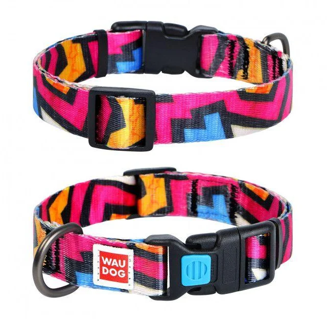 Ошейник Waudog Nylon с рисунком "Граффити" ширина 15 мм, длина 23-35 см