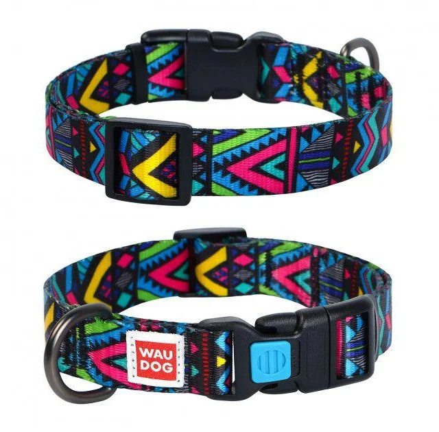 Ошейник Waudog Nylon с рисунком "Инди" ширина 25 мм, длина 35-58 см