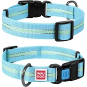 Ошейник Waudog Nylon светонакопительный, ширина 25 мм, длина 35-58 см, голубой