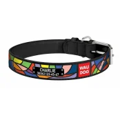 Ошейник Waudog с рисунком "Витраж" ширина 35 мм, длина 46-60 см, черный