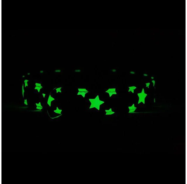 Нашийник Waudog Glamour з візерунком "Зірочка", ширина 12 мм, довжина 21-29 см, чорний