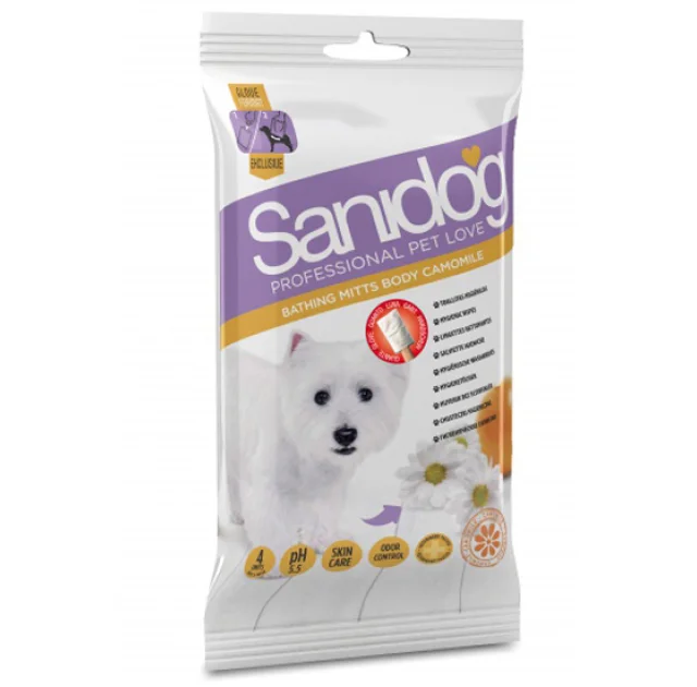 Вологі серветки Sanidog для собак, з запахом ромашки, 4 шт