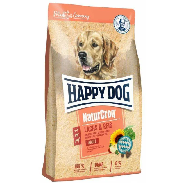 Сухой корм Happy Dog Adult NaturCroq для взрослых собак с чувствительным пищеварием, с лососем и рисом, 12 кг