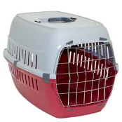 Переноска Moderna для собак и кошек, с металлической дверью, пластик, красная, 48.5×32.3×30 см