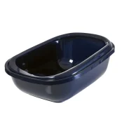 Туалет Moderna Mega Tray для кошек, с бортиком, кобальт синий, 66 х 49 х 27 см