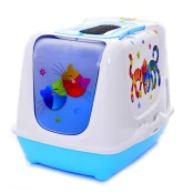 Туалет Moderna Trendy Cat Friends Forever для котів c фільтром і совком, блакитний, 50 х 39 х 37 см