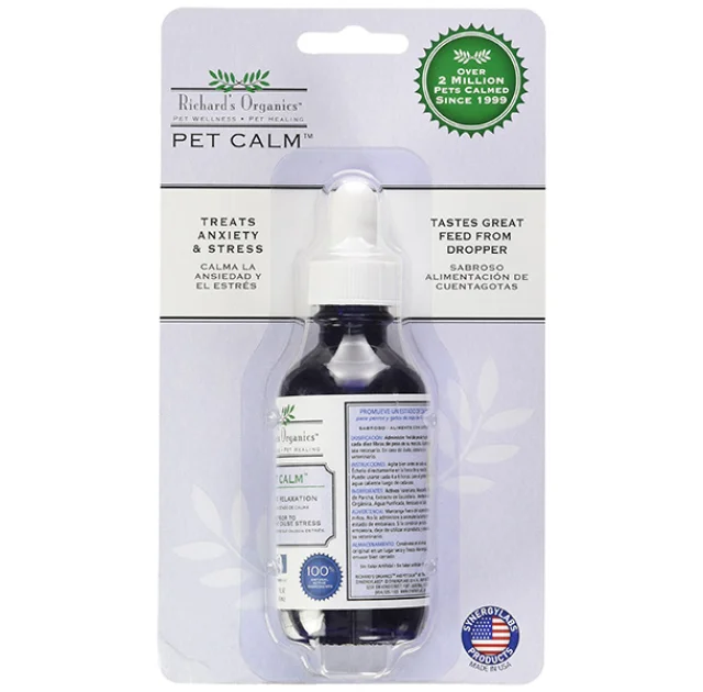 Краплі заспокійливі Synergy Labs Richard`s Organics Pet Calm для собак і кішок, 59 мл