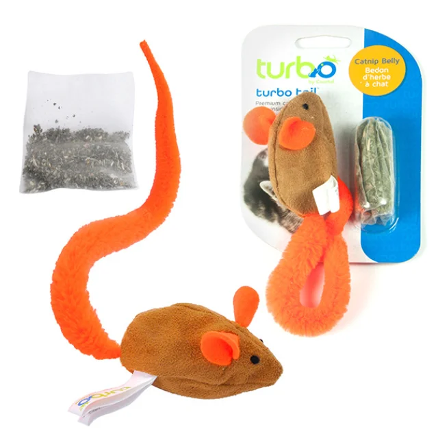Іграшка Coastal Turbo Tail Mouse Catnip з пресованої котячої м'яти для кішок, помаранчевий хвіст