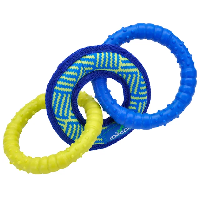 Игрушка кольца Coastal Rascals Fetch Toys Tri Tug для собак, 13 х 2 см