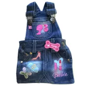 Котоновый комбез Monkey Daze Barbie Denim Overall Dress для собак, размер S, синий